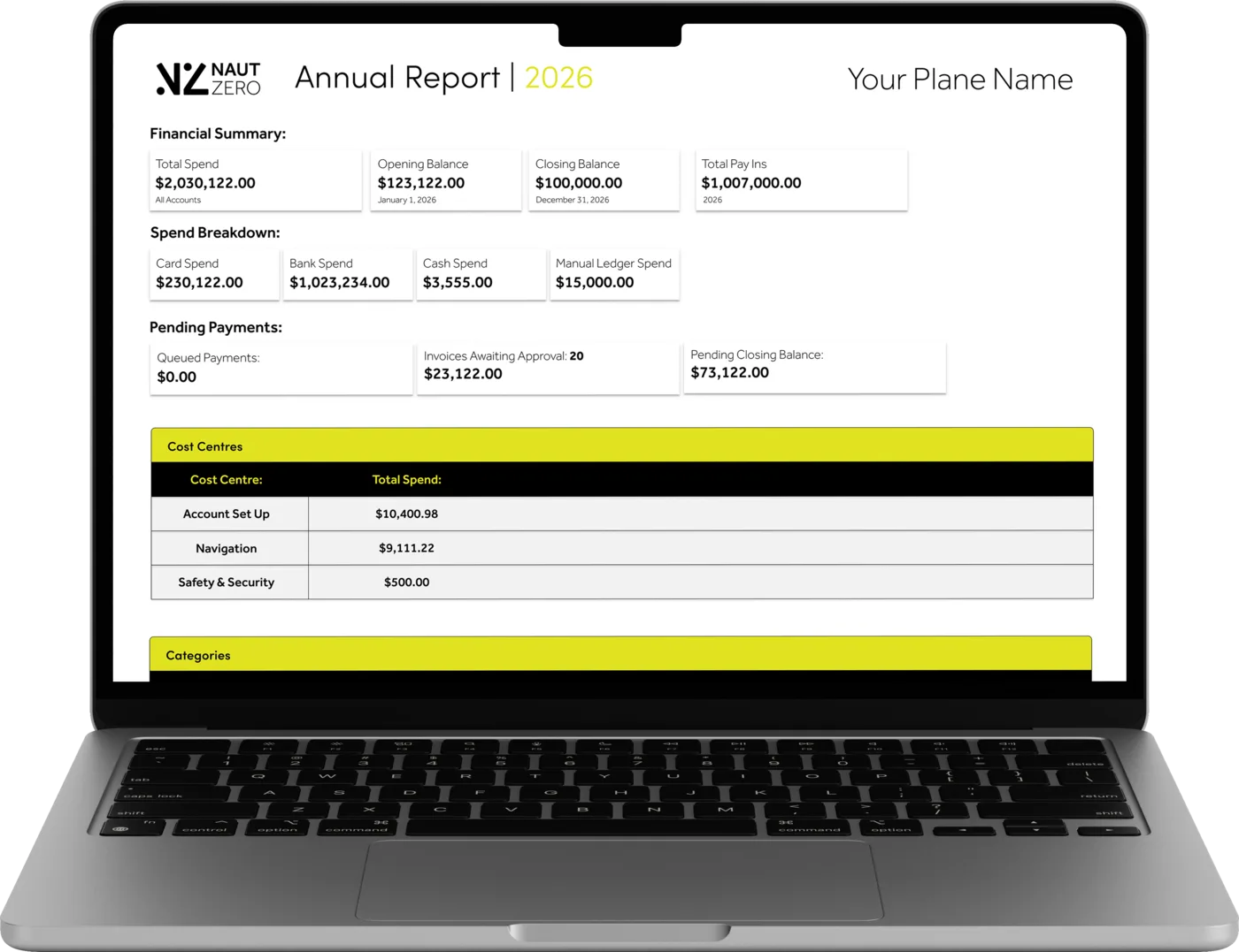 Custom reports and statements